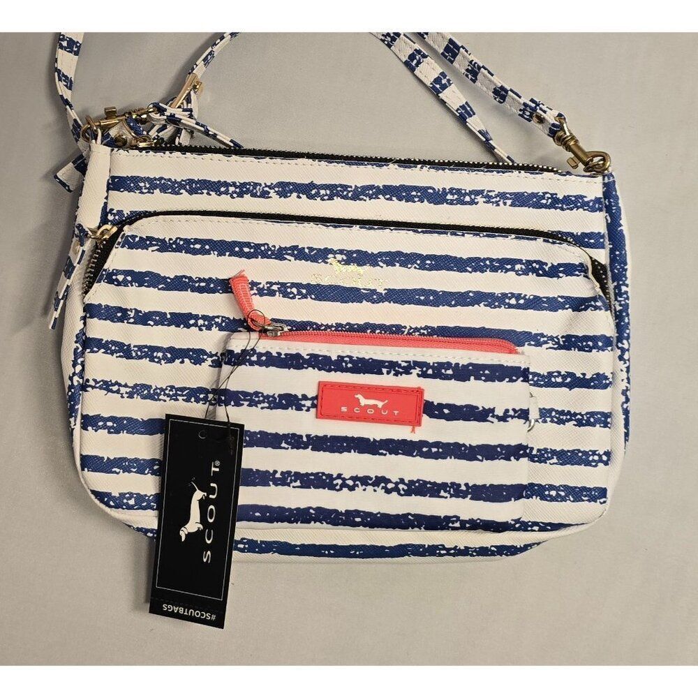 Scout Navy & White Striped Crossbody Bag With Mini Pouch coin purse
